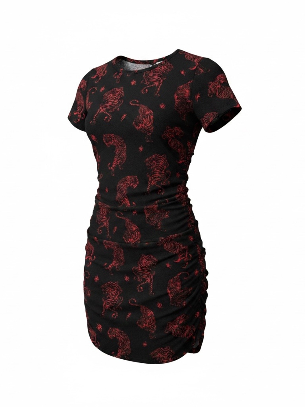 Divided H&M Black Dress with Red Tiger Print Women’s Small